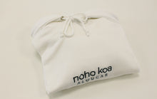 Load image into Gallery viewer, White Hoodie - noho koa (Stay happy)
